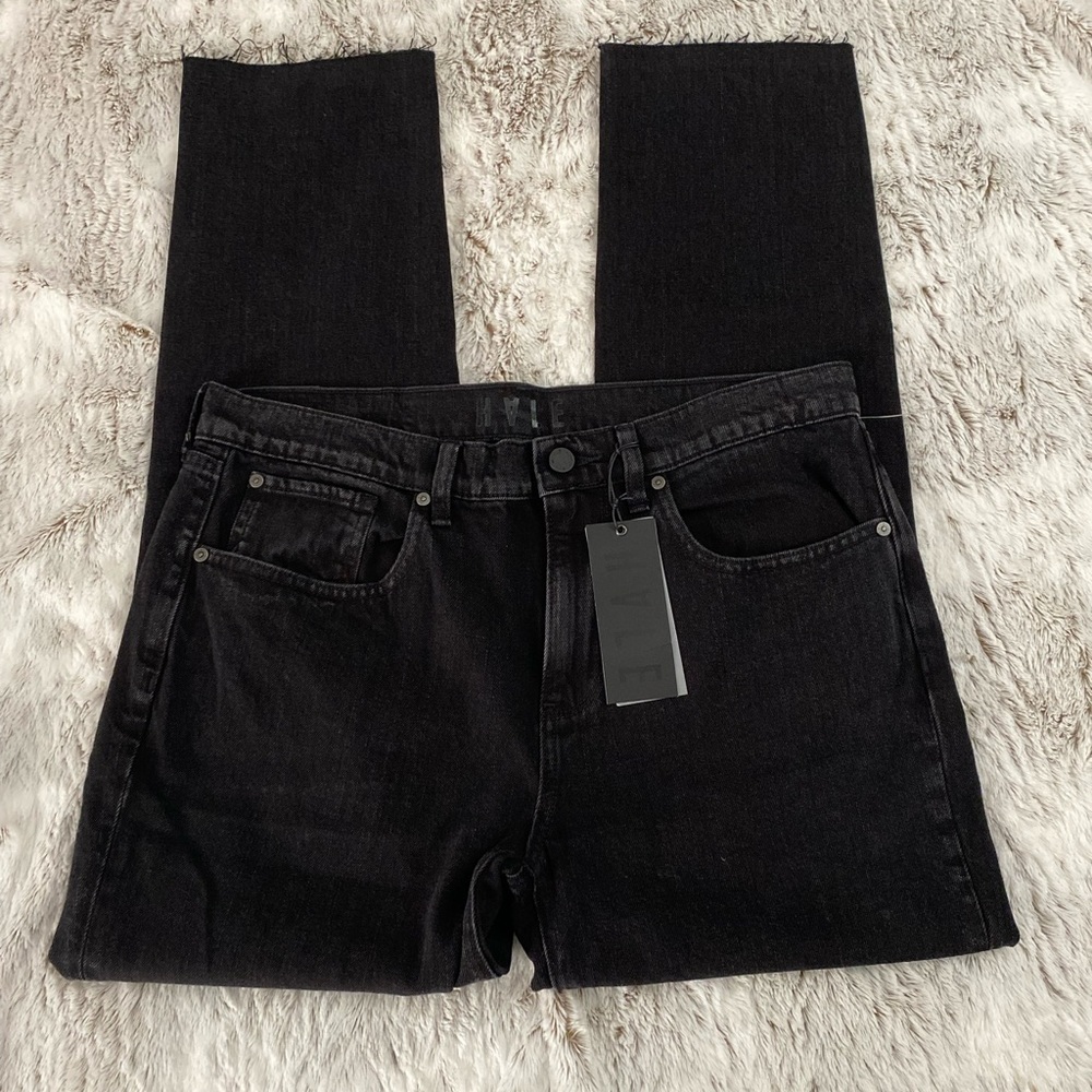 Women Straight Leg Boyfriend Jeans | High Rise Dark Wash Straight Leg Jeans NWT